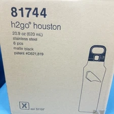 Resellers Schools Shelters Lot of 6 H2GO 20.9 Oz Stainless Steel Bottles Black