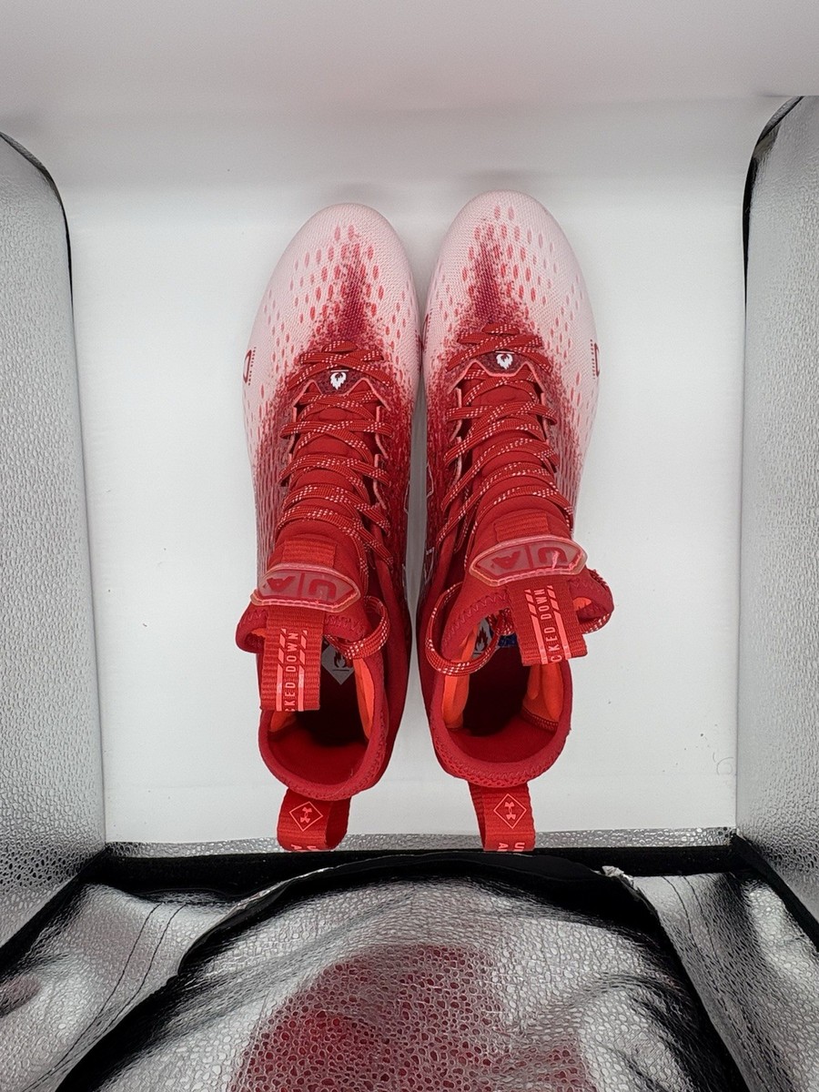Under Armour Spotlight Lux MC 2.0 Mens 11.5 Red Whit Football Cleats 3025082-600 Under Armour Spotlight Lux MC 2.0 Football Cleats Red Mens  main image 3