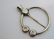 Antique Scottish solid silver Penannular Kilt pin Victorian 