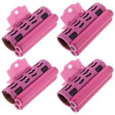 4Pcs Heat Insulation Hot Roller Clips Plastic Pink for Safe Hair Styling