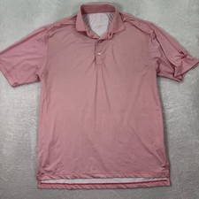 Turtleson Mens Large Tour Performance Golf Polo Phoenix GC Logo Red Polka Dot