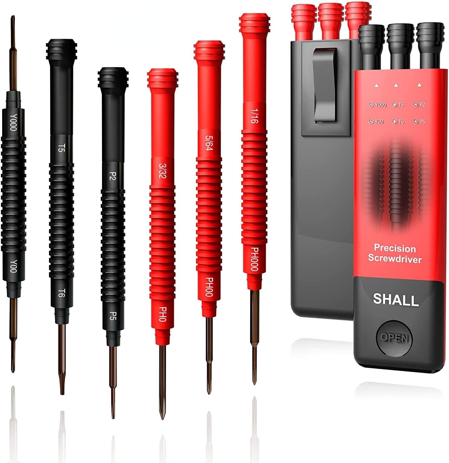 Shall 6-Piece Precision Screwdriver Set w/ Case, 12-Size Magnetic Mini Screwdri