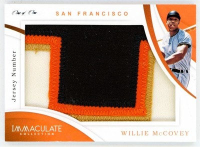 2020 Panini Immaculate Willie McCovey Game Used Logo Worn Jumbo Patch 1/1 Giants