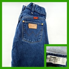 Vintage Wrangler 14MWZG Girls High Rise Jeans Cowboy Cut Blue Denim 13x34 Slim
