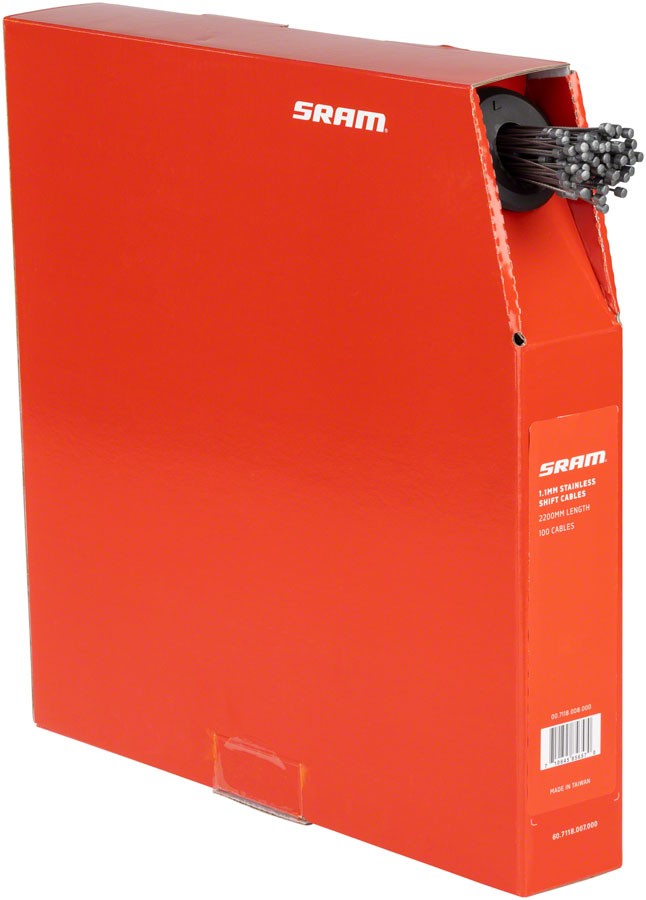 Тросы переключения передач SRAM из нержавеющей стали 11 мм 2200 мм устойчивые к коррозии серебристые коробка с 32490₽
