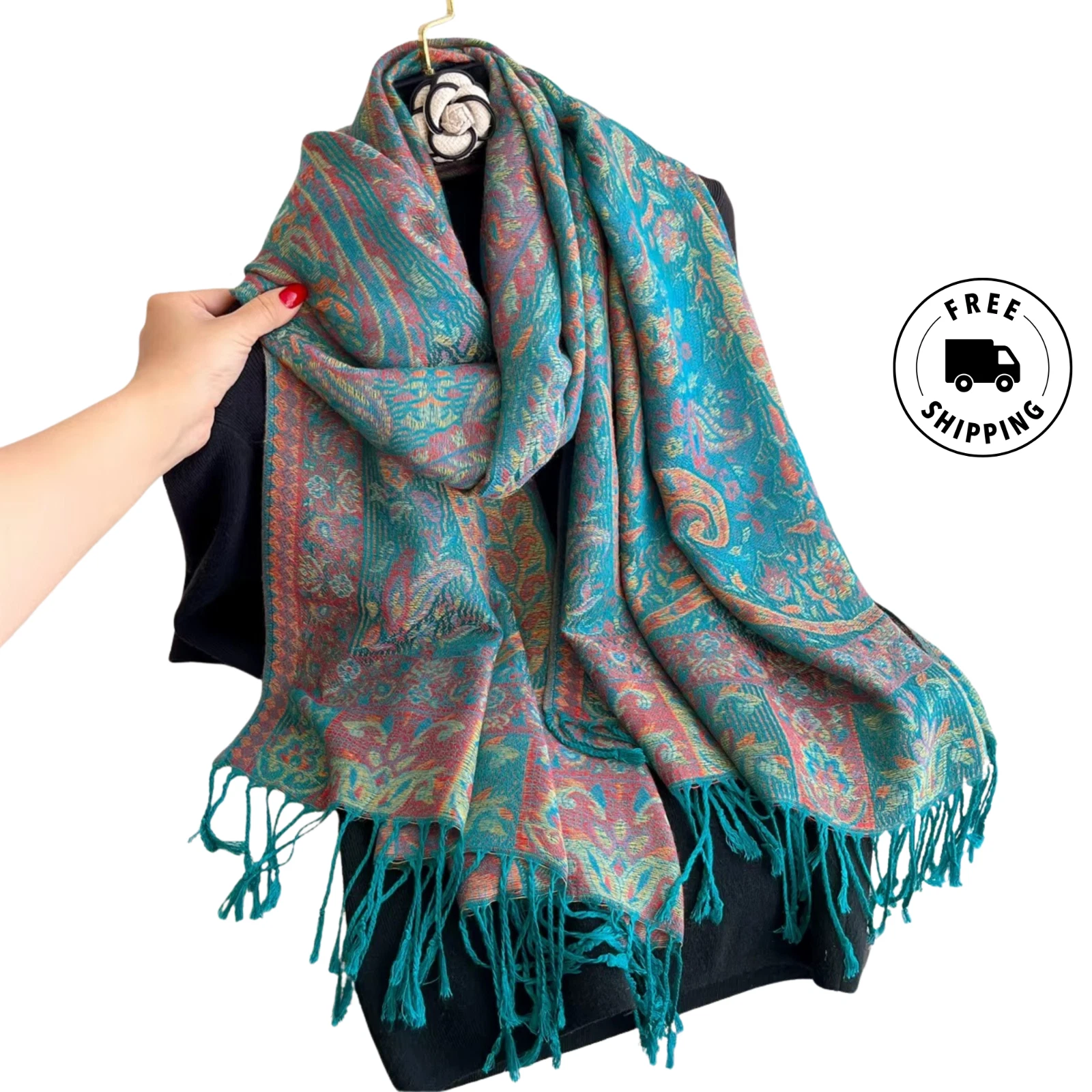 Women Winter Scarf Jacquard Paisley Pashmina Soft Warm Shawl 70x180cm
Opens in a new window or tab