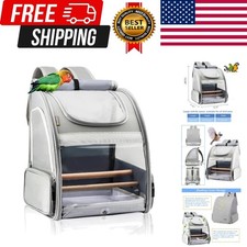 Bird Carrier Backpack - Pet Travel Cage with Upgraded Tray and Standing Perch...