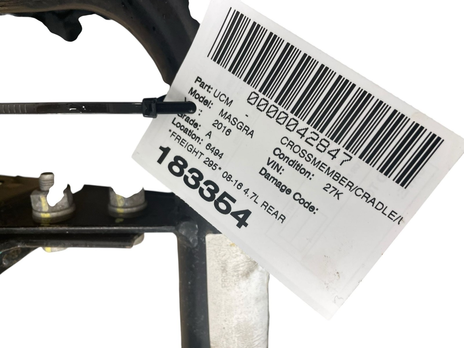 2008-2016 MASERATI GRANTURISMO 4.7L RWD REAR SUBFRAME CROSSMEMBER CRADDLE OEM