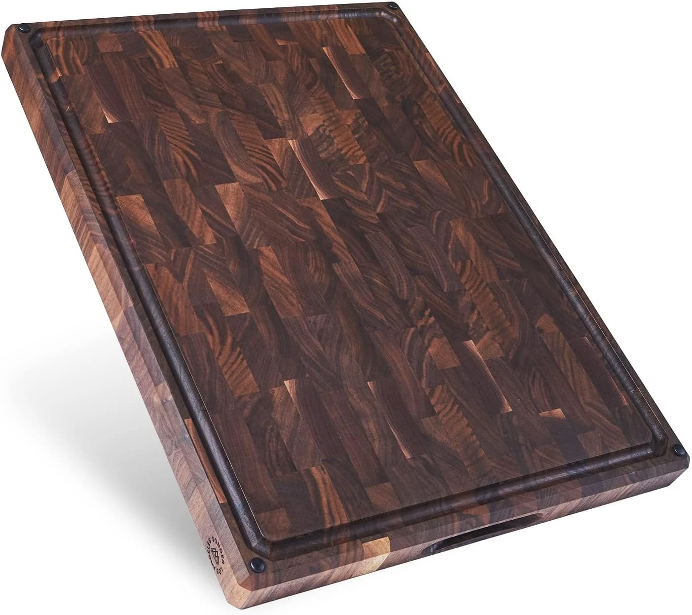 Welton Cutting Board Made in USA | Black Walnut End Grain Cutting Board for Kitc