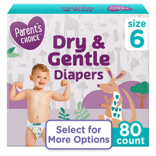 Parent's Choice Dry Gentle Diapers Size 6, 80 Count Select for More Options