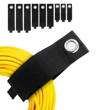 Heavy-Duty Storage Straps - 9 Pack Hook and Loop Hanging Extension Tool Cord... 