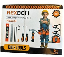Rexbeti Kids Tool Set 15 Piece Young Builders Tools