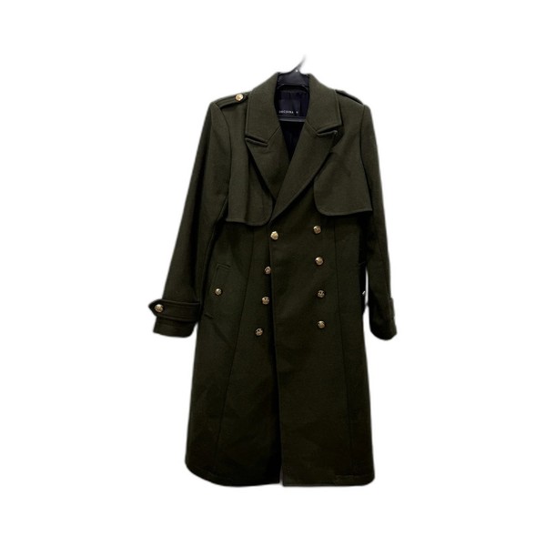 Dechuba Womens Wool Blend Peacoat Olive Green Size 10 Warm Outerwear Coat