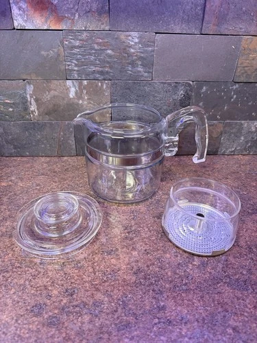 Pyrex Vintage Flameware 7754-B Glass Percolator Coffee Pot 4 Cup Capacity USA