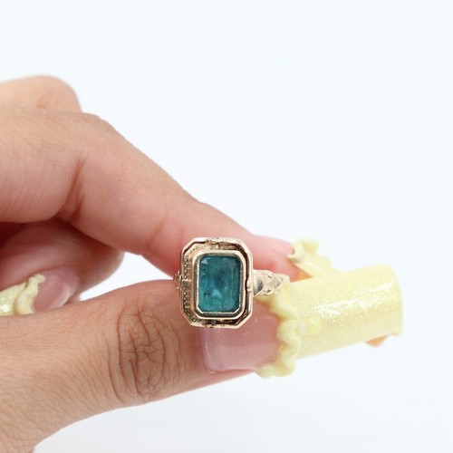 10K Yellow Gold Topaz & Onyx Reversible Flip Ring (PZ1004101) - Picture 5 of 12