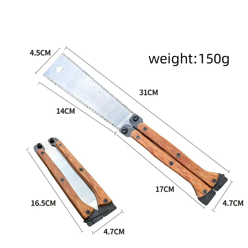 Wooden Folding Saw Steel Garden Saw Portable Pocket Saw Household Manual Cutting - Image 4 of 4