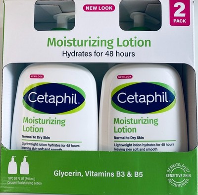 Cetaphil Moisturizing Lotion, Dry to Normal Sensitive Skin, 20 fl oz, 2-count