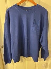 Sudadera para mujer Calvin Klein nueva con etiquetas azul real con logotipo de gran tamaño talla grande nueva