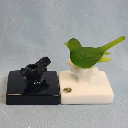 Vintage Westmoreland Glass Bird Candle Holders Milk Glass Black Base Lot