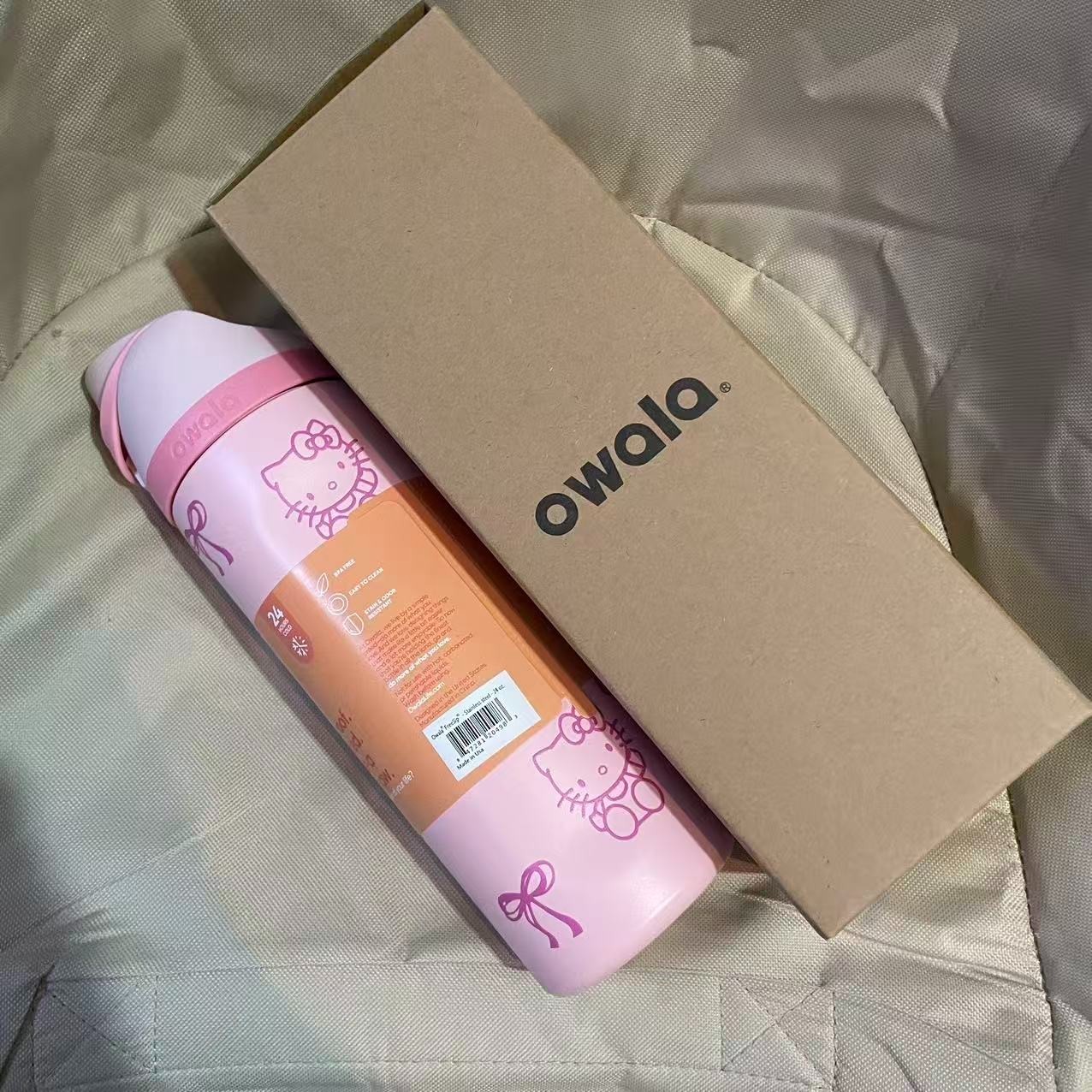 Owala x Kitty 24oz Pink Rose Quartz Water Bottle Limited Edition