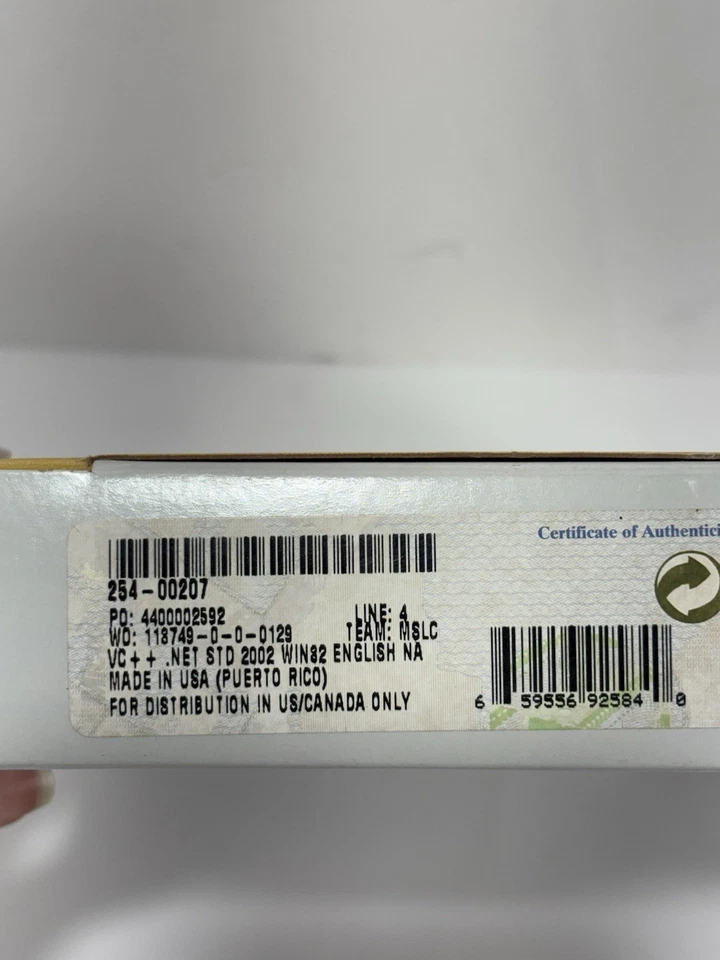 Microsoft Visual C++ .NET Standard 2002 W/ Key See Pictures - Image 4 of 4
