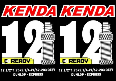 2x Kenda Schlauch Fahrradschlauch 12'' DV x 1.75 - 2.1/4 Blitz Dunlop E-Ready