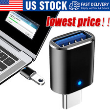 LED USB-C 3.1 Male to USBA Female Adapter Converter OTG Type C Android Phone LOT