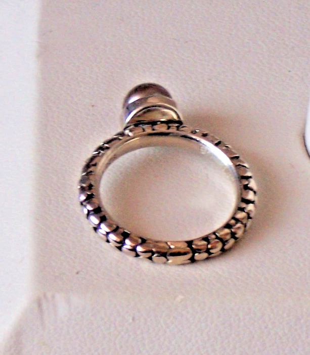 ANILLO MICHAEL DAWKINS PLATA ESTERLINA 925 GRIS AGUA DULCE TALLA 4 Foto 3 de 4