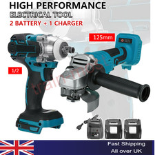 18V Cordless Impact Wrench + Angle Grinder 2IN1 Cordless Tool Combo Fit Makita
