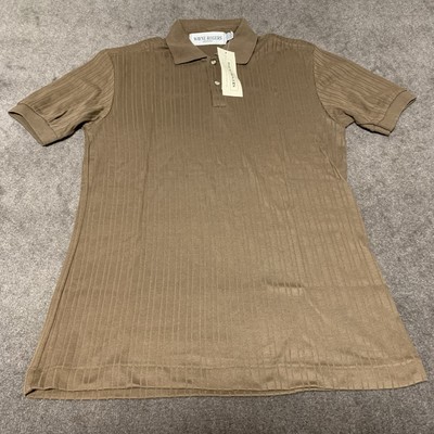 Wayne Rogers Polo Shirt Mens Size Medium Vintage Collared Button Brown NWT