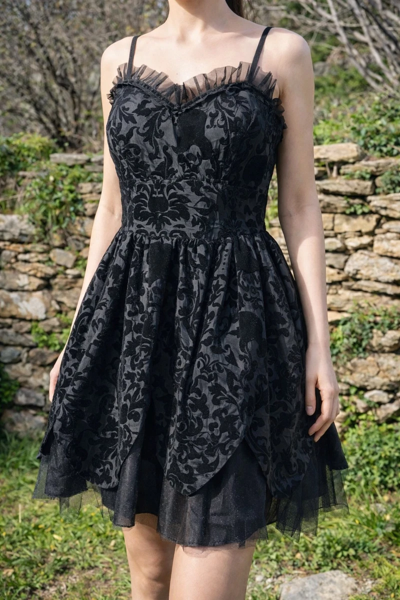 Robe De Cocktail Hell Bunny Pour Femme, Taille EU 36, Rouge Et Noir, élégante