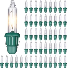 50 Pcs Twinkle Christmas Tree Light Replacement Bulbs, 2.5 Volt Incandescent Chr