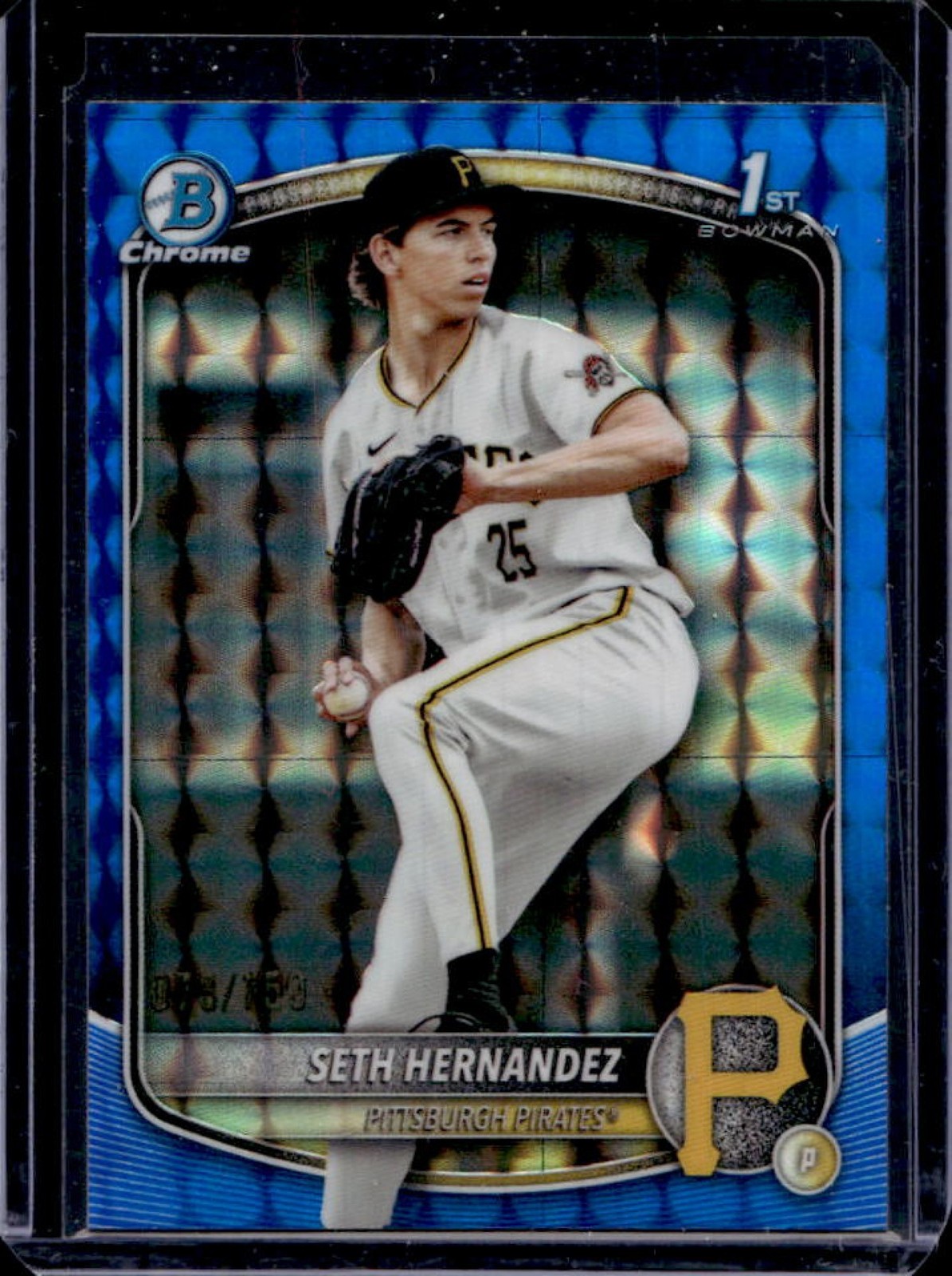 2025 Bowman Draft Seth Hernandez Chrome Blue Geometric Refractor 1st #/150