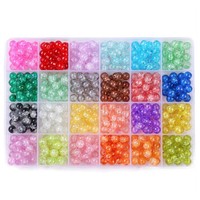 480 StüCk Crackle-Glasperlen, 8 Mm, Kristallperlen, Runde Glasperlen, Edels7868