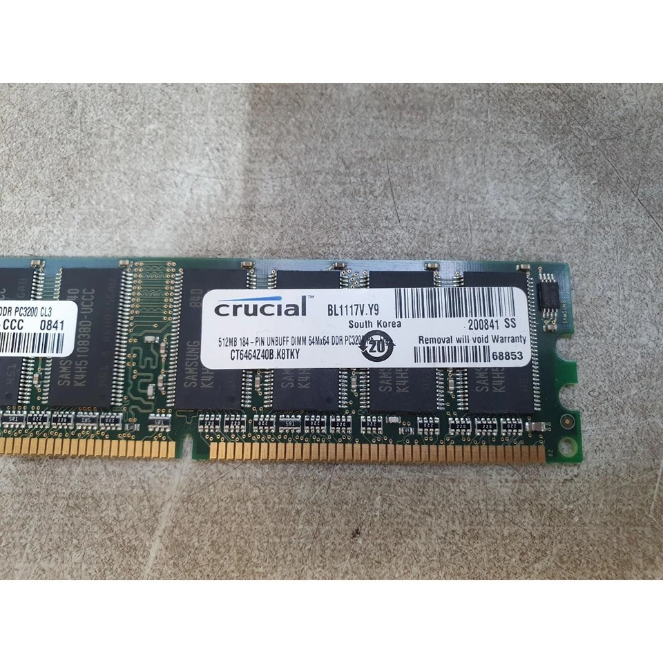 Samsung M368L6523DUS-CCC DIMM Memory Desktop Module 400-MHz PC3200 512MB DDR CL3 - Image 3 of 4