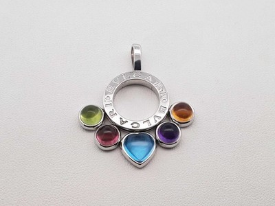 Bvlgari Allegra 18k White Gold & Gemstone Pendant 9.5 Grams Fw0326erxdu