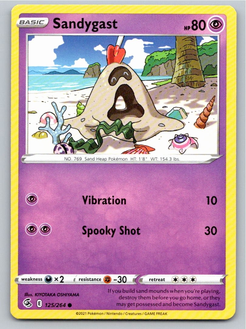 2021 POKEMON SANDYGAST FUSION STRIKE 125/264 C NM A58733 FREE S&H