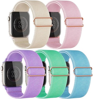 Compatible with Kids Apple Watch Band,Comfy Stretchy Adjustable Nylon Replace Ba