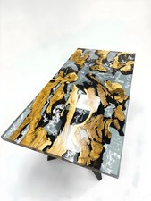 Tavolo da pranzo in legno resina epossidica oliva - tavolo fiume resina - tavolo conferenza