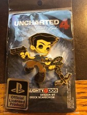 Uncharted 4 Thief's End Nathan Drake ESCTOY Gold Outlined Enamel Pin Naughty Dog