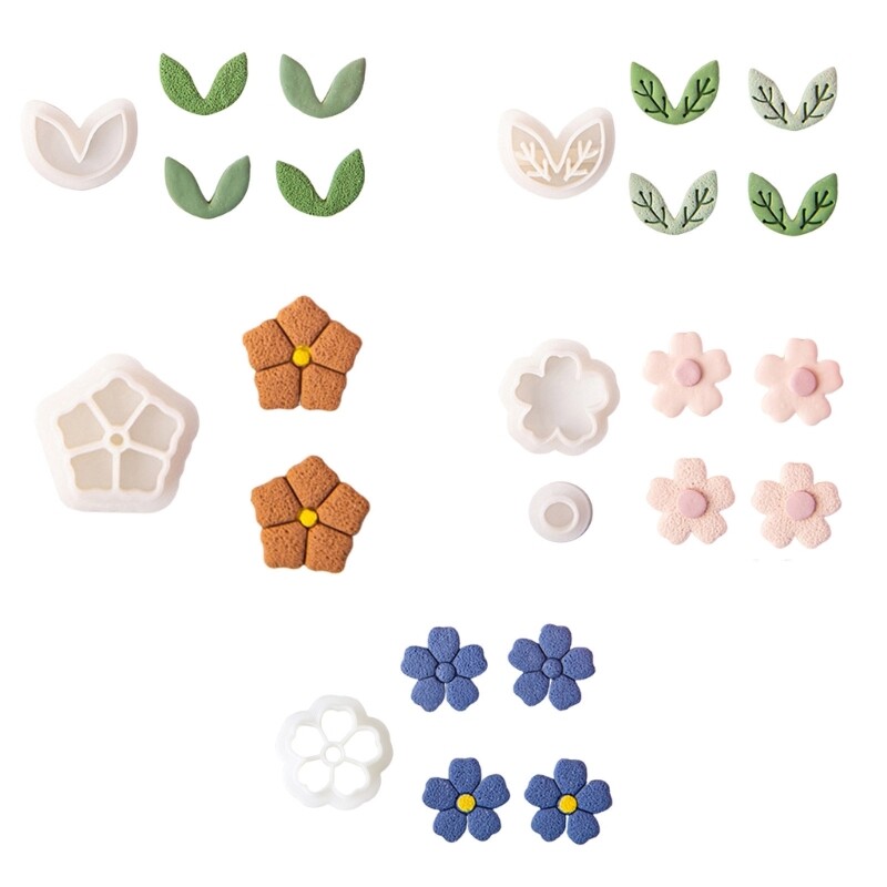 Earrings Clay Cutter Mold DIY Jewelry Making Flower Soft Pottery Embossing Tool