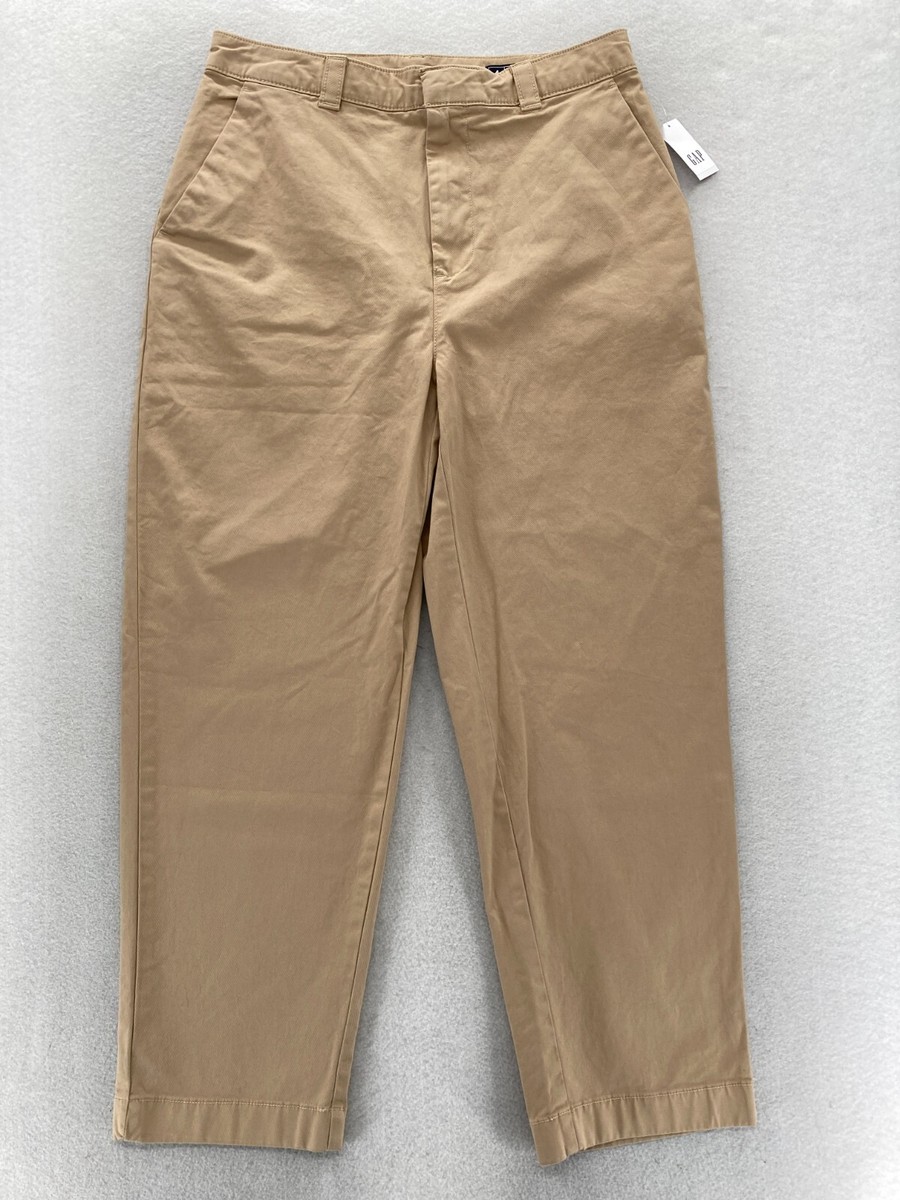 GAP Straight Up Khaki Pants Women's Beige Relaxed Tapered Casual
