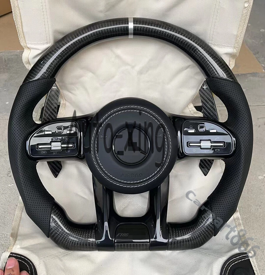 For Mercedes-Benz AMG C300 W213 G63 E Class Carbon Fiber Steering Wheel Upgrade - Image 2 of 4