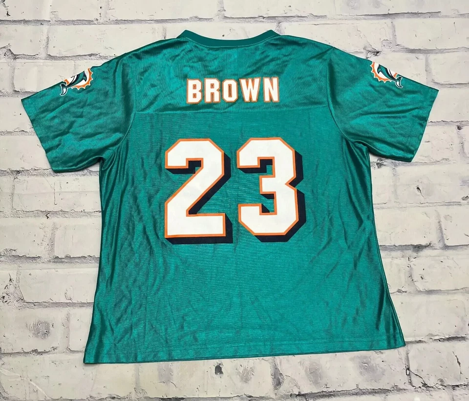 Camiseta Ronnie Marrón Juvenil Grande Azul Miami Dolphins Equipo NFL Ropa Fútbol Foto 2 de 4