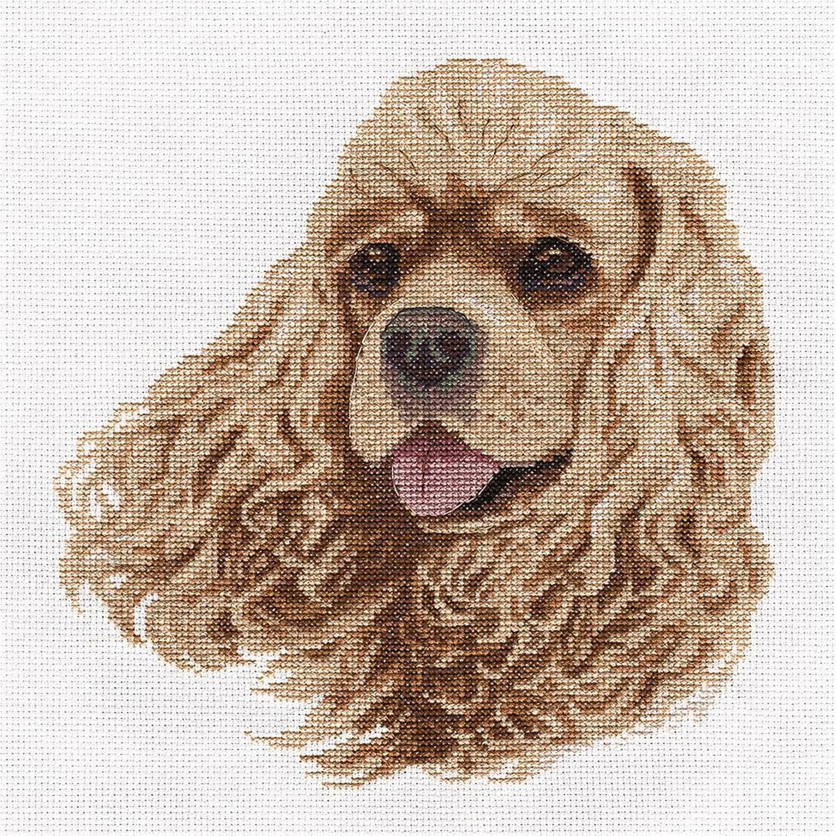 Panna counted cross stitch kit ""Cocker Spaniel"" 22x23cm, DIY