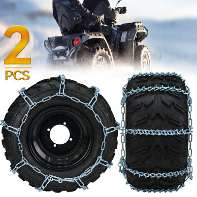 2x Schneeketten mit Tasche Quad ATV UTV V-Bar Eis Schnee Reifenkette Anti-Rutsch