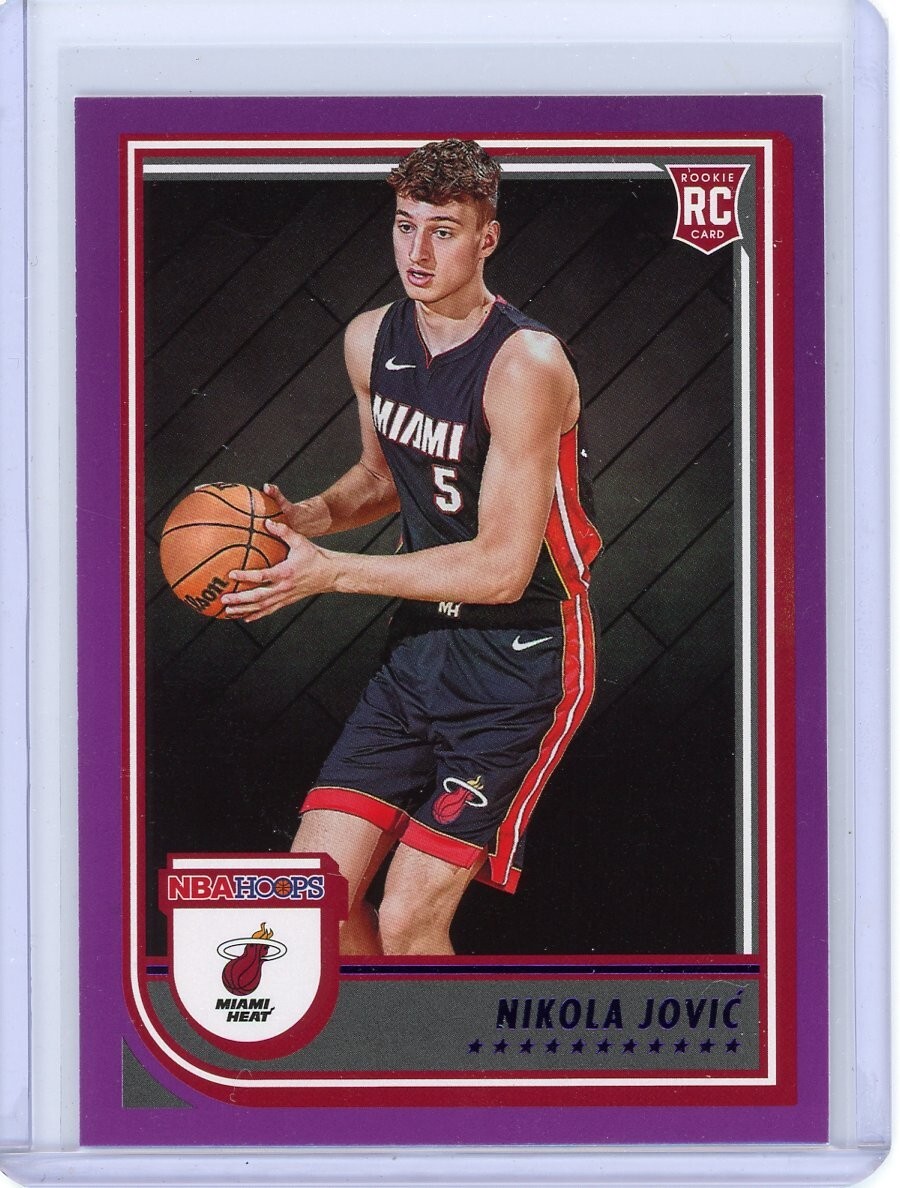 2022-23 PANINI HOOPS RC NIKOLA JOVIC PURPLE SP ROOKIE #256 MIAMI HEAT SERBIA