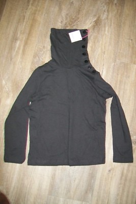 Anais & I-Anthrazit Mädchen Baumwolle Rollkragen Top. 8 Jahre. Neu mit Etikett. UVP 38 £