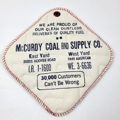 Flint McCurdy Coal Supply Pot Holder VTG Corunna MI Advertising