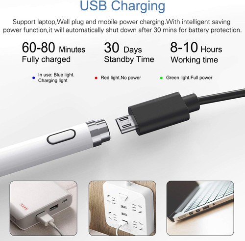 Kecow 2 In 1 Stylus Pen For Ipad Iphone Tablets Copper Fine Tip Mesh End - Picture 5 of 6